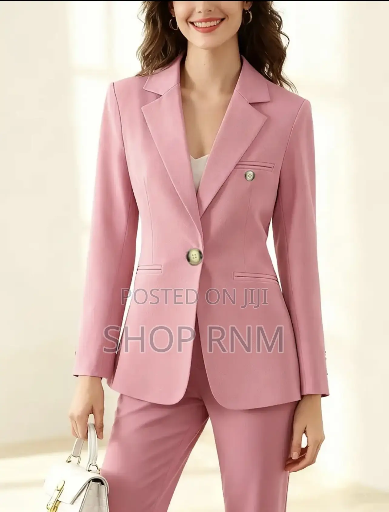Ladies Pink Trouser Suit Set