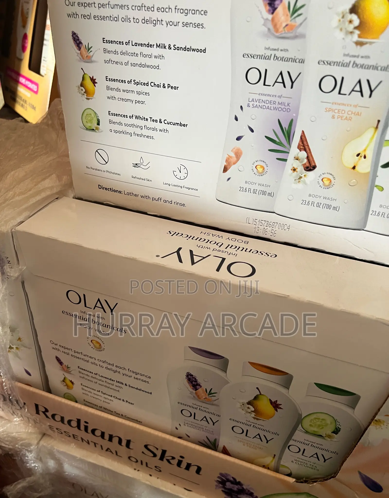 3 Pack Olay Infused With Essential Botanicals Body Wash (700ml Per)