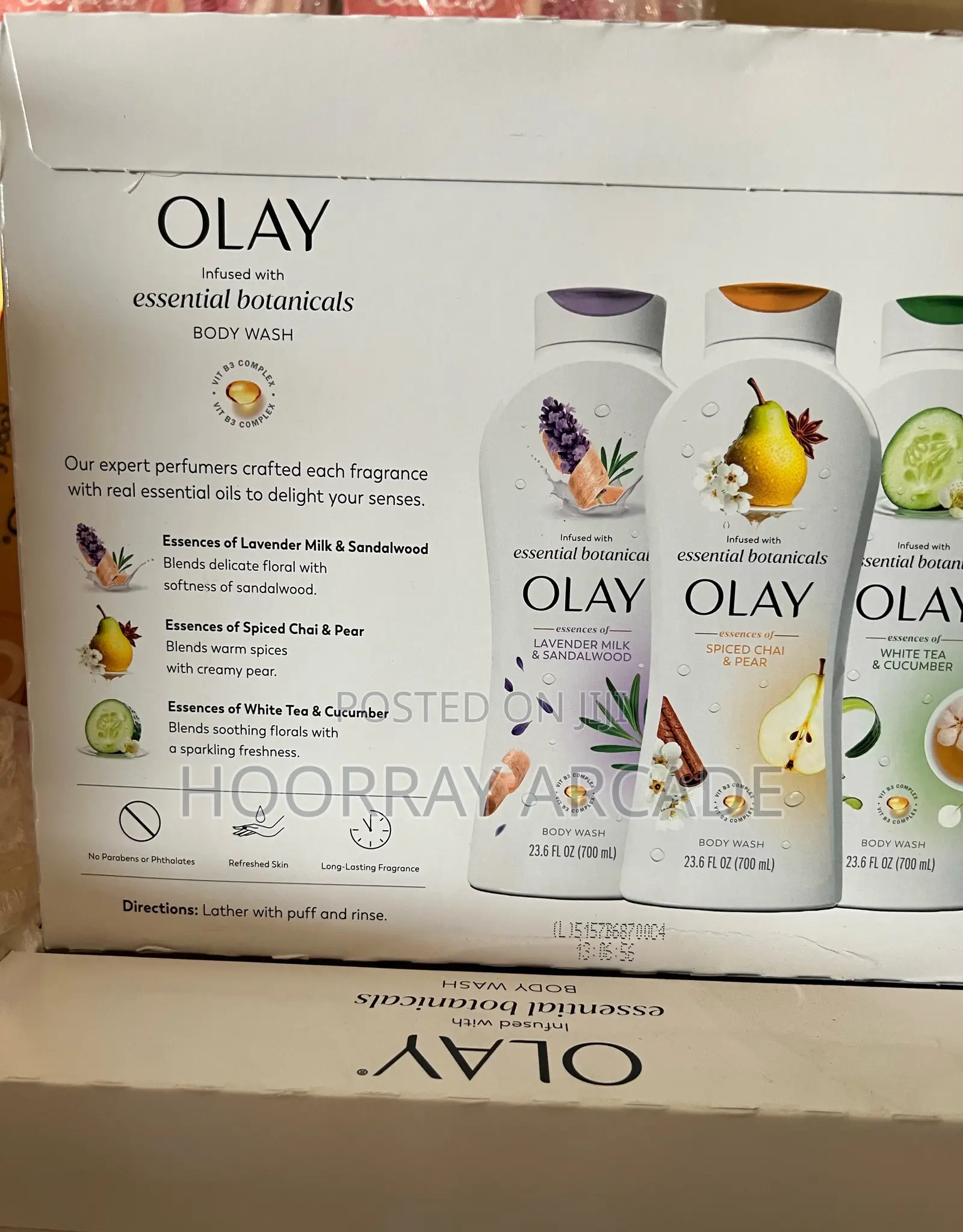 3 Pack Olay Infused With Essential Botanicals Body Wash (700ml Per)