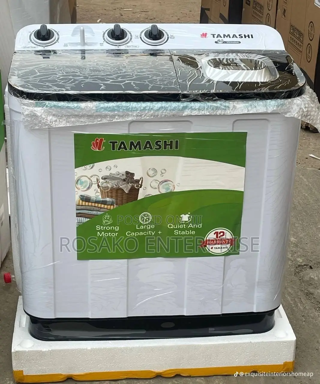 Tamashi 8kg Semi Automatic Washing Machine Twin Tub