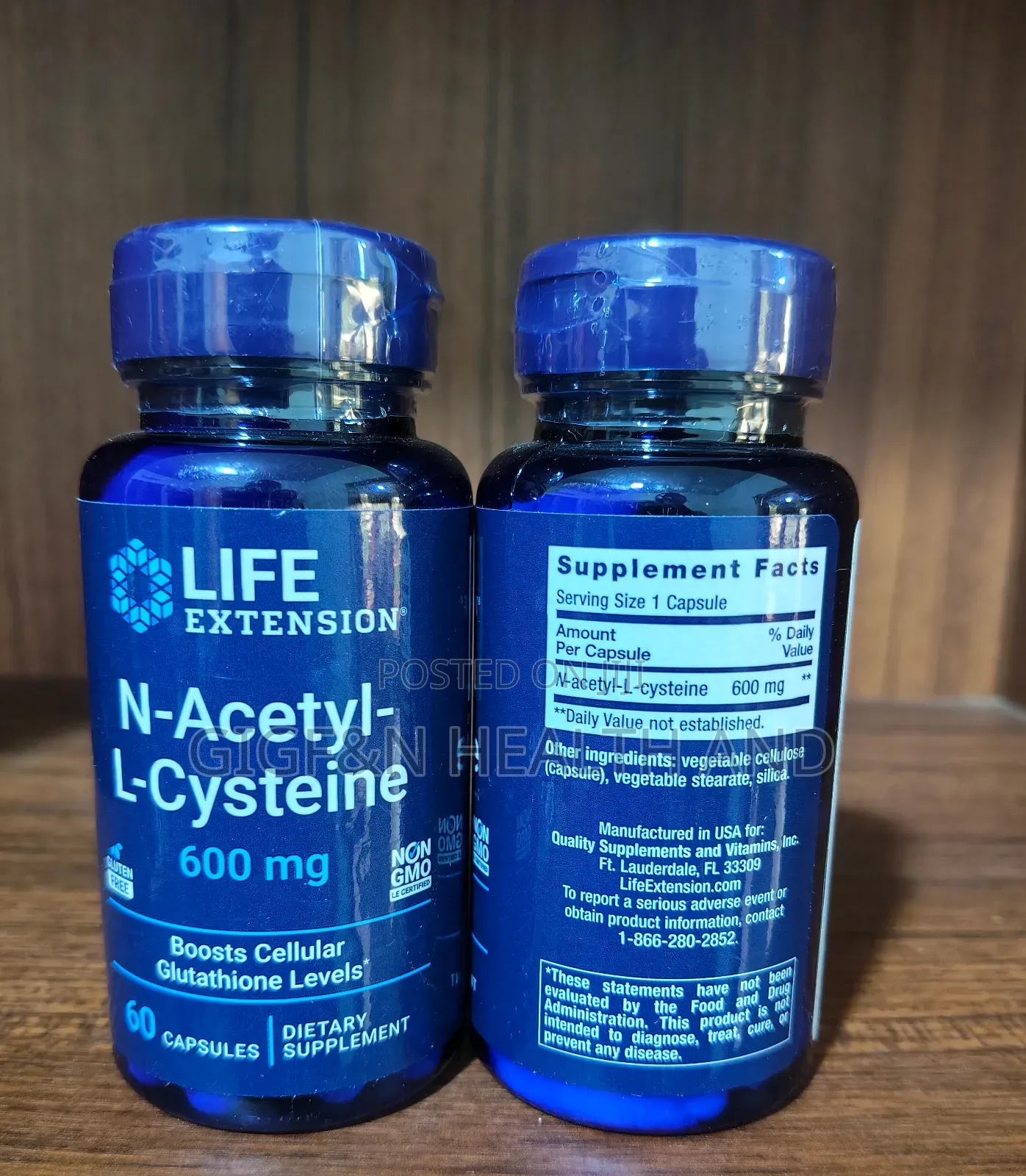 N- Acetyl-L-Cysteine, 600mg, 60 Capsules ( Lungs, Liver and Cells)