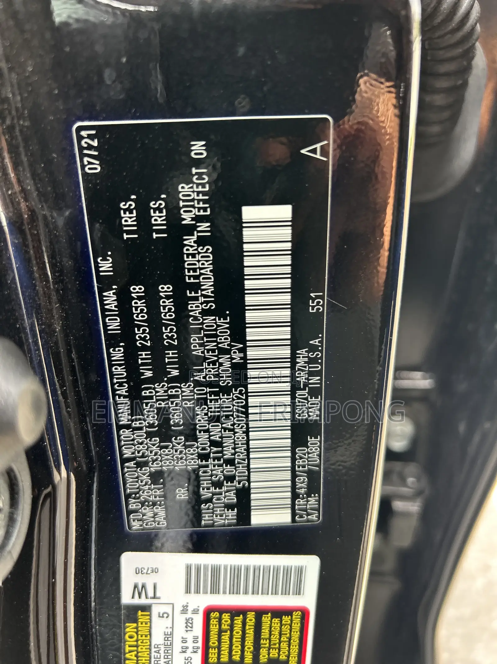 Toyota Highlander XLE 2021 Black