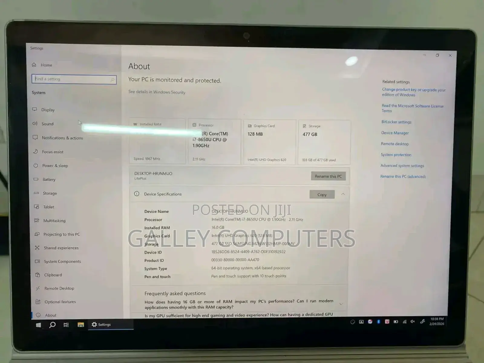 Laptop Microsoft Surface Book 16GB Intel Core i7 SSD 512GB