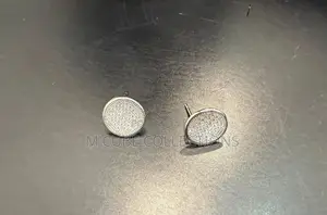 White Gold Crystal Pave Stud Earrings