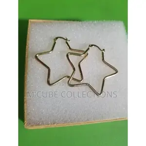 Gold Star Hoop Earrings