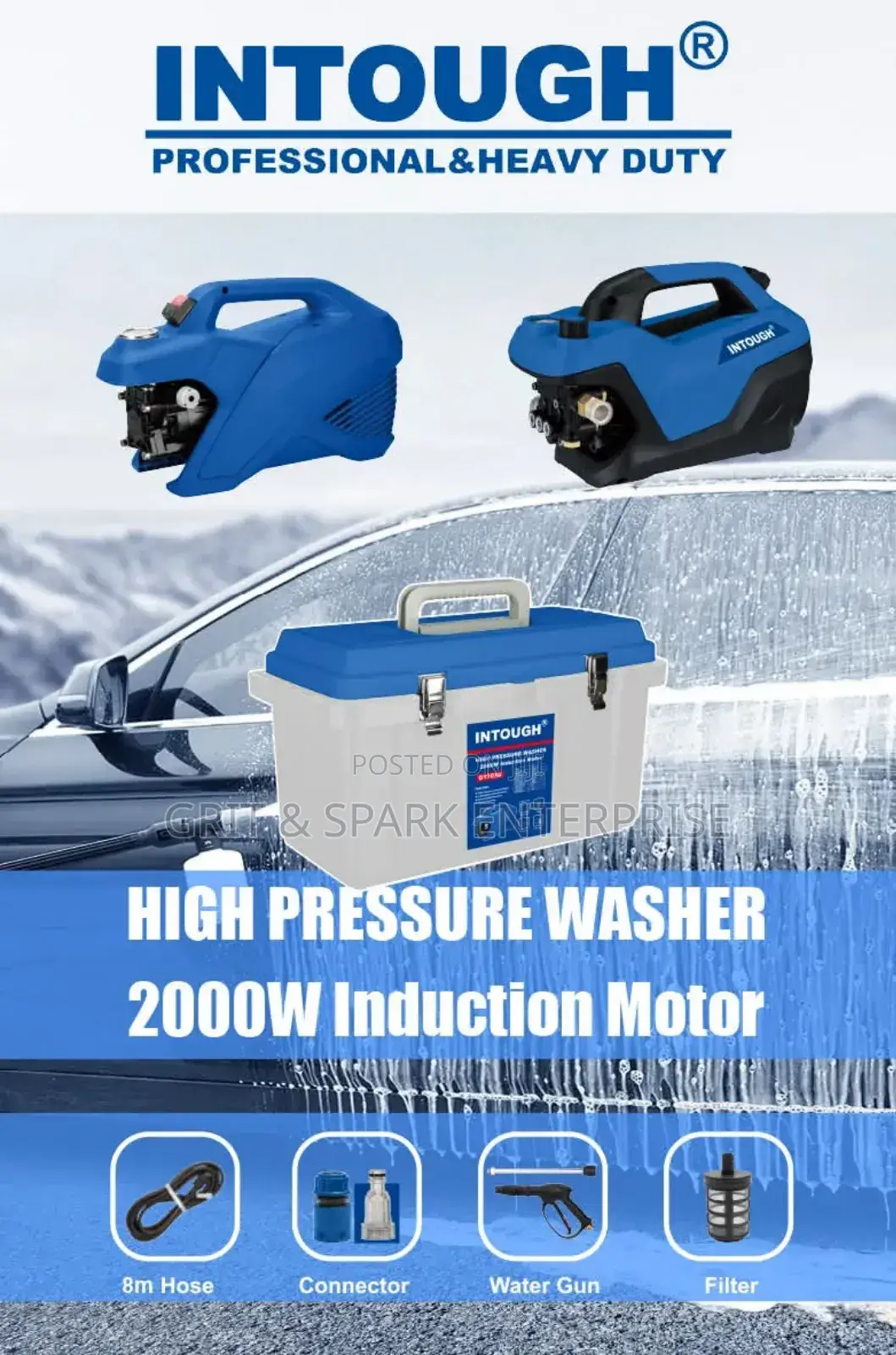 Intough Pressure Washer From Italy (2000w/100/80bar)