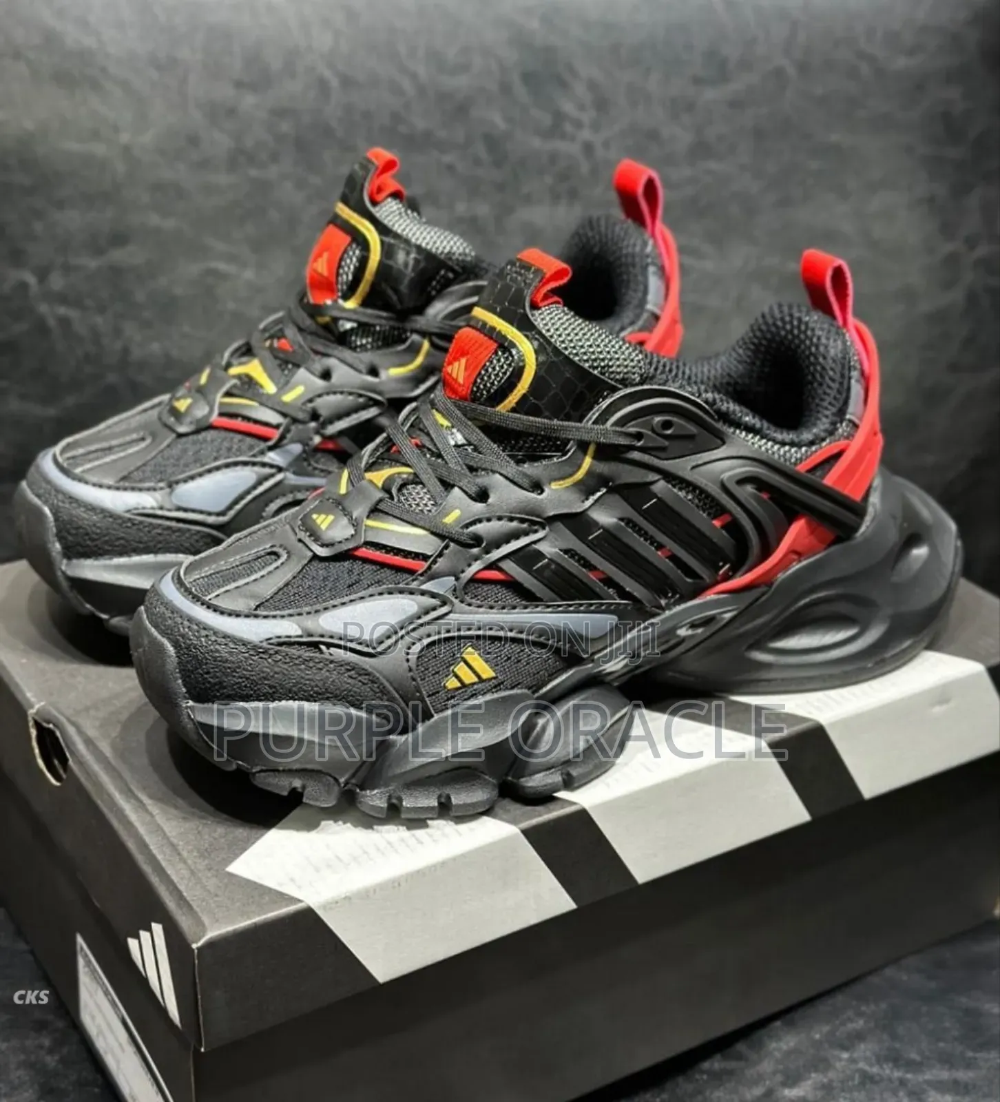 Adidas Xlg Runner Black, Red, And Gold
