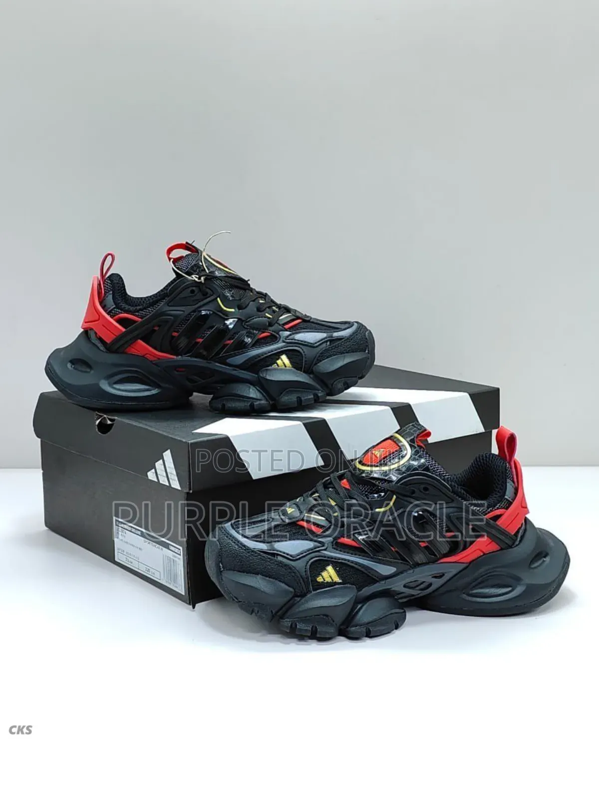 Adidas Xlg Runner Black, Red, And Gold