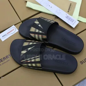 Burberry Furley Slides In A Check Print.