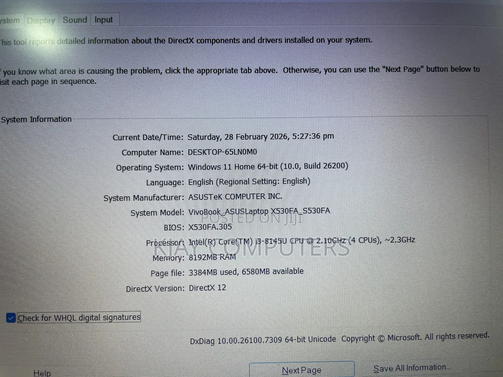 Laptop Asus VivoBook X540SA 8GB Intel Core i3 SSD 256GB
