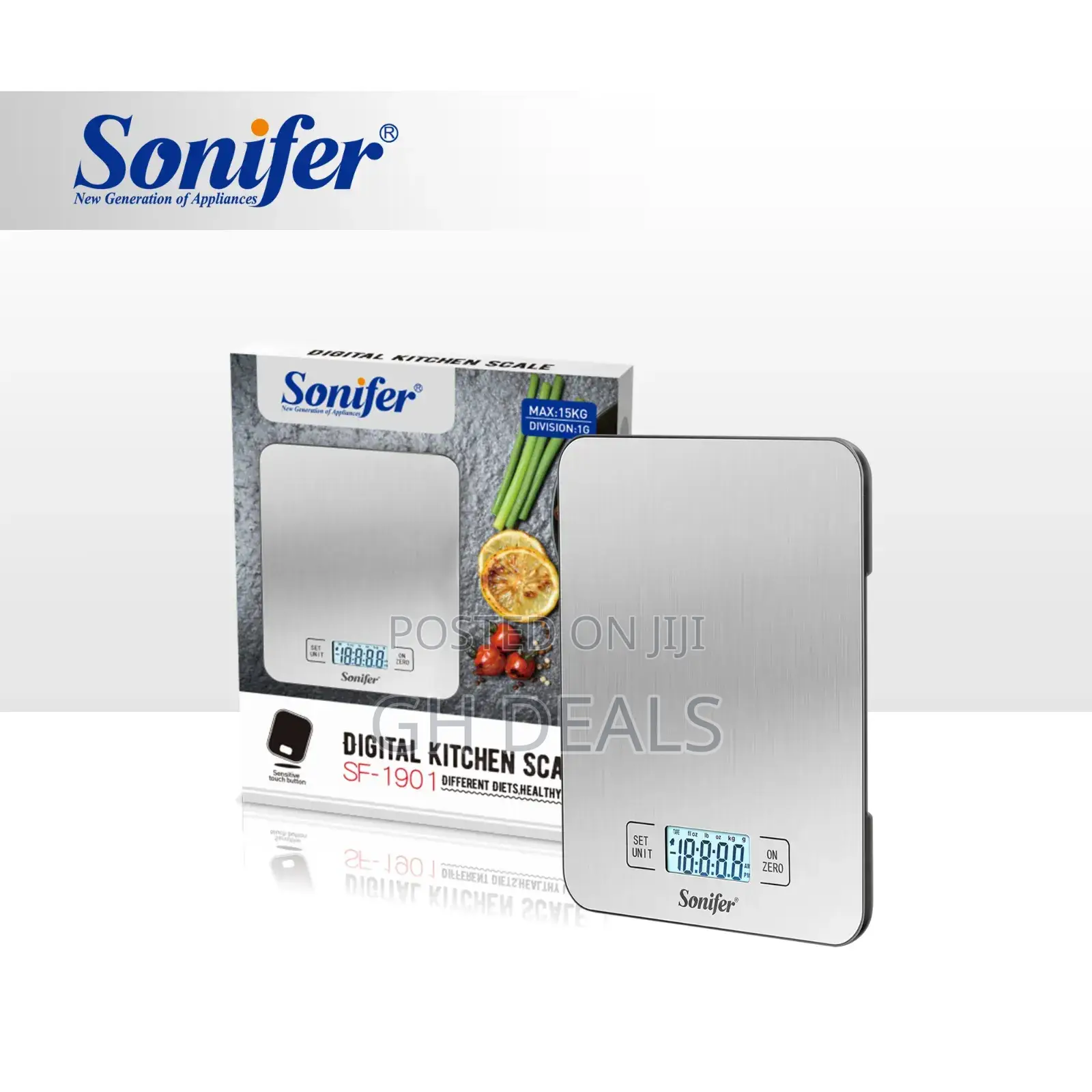 Digital Kitchen Scale Max 15kgs Lcd Display Stainless Steel Food Scale