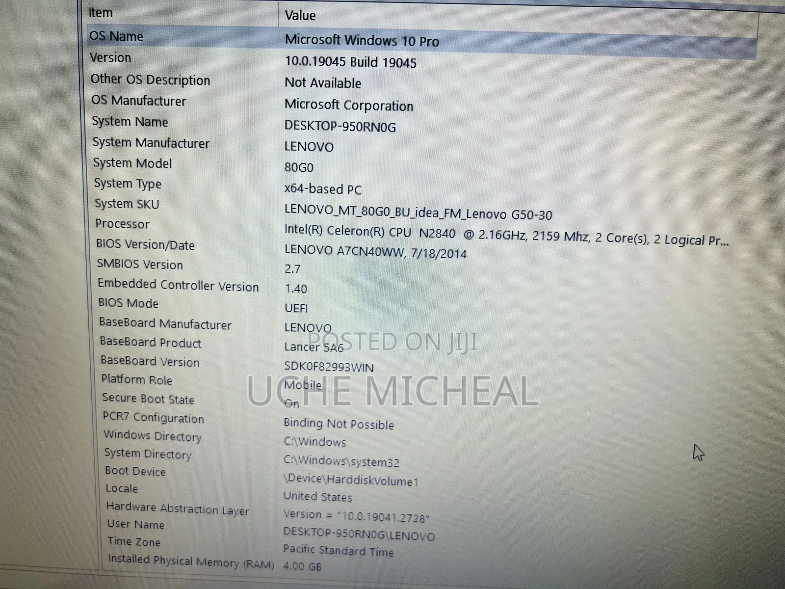 Laptop Lenovo G500 4GB Intel Pentium HDD 500GB