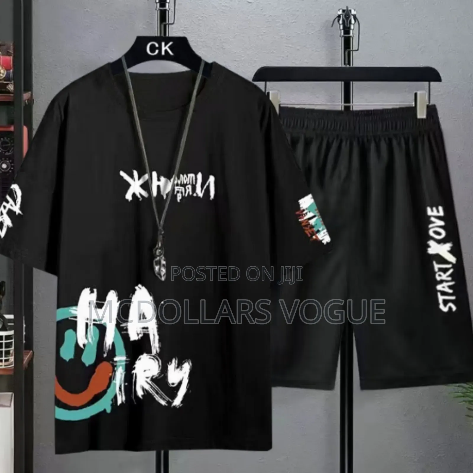 Men Top N Down Shorts, Black