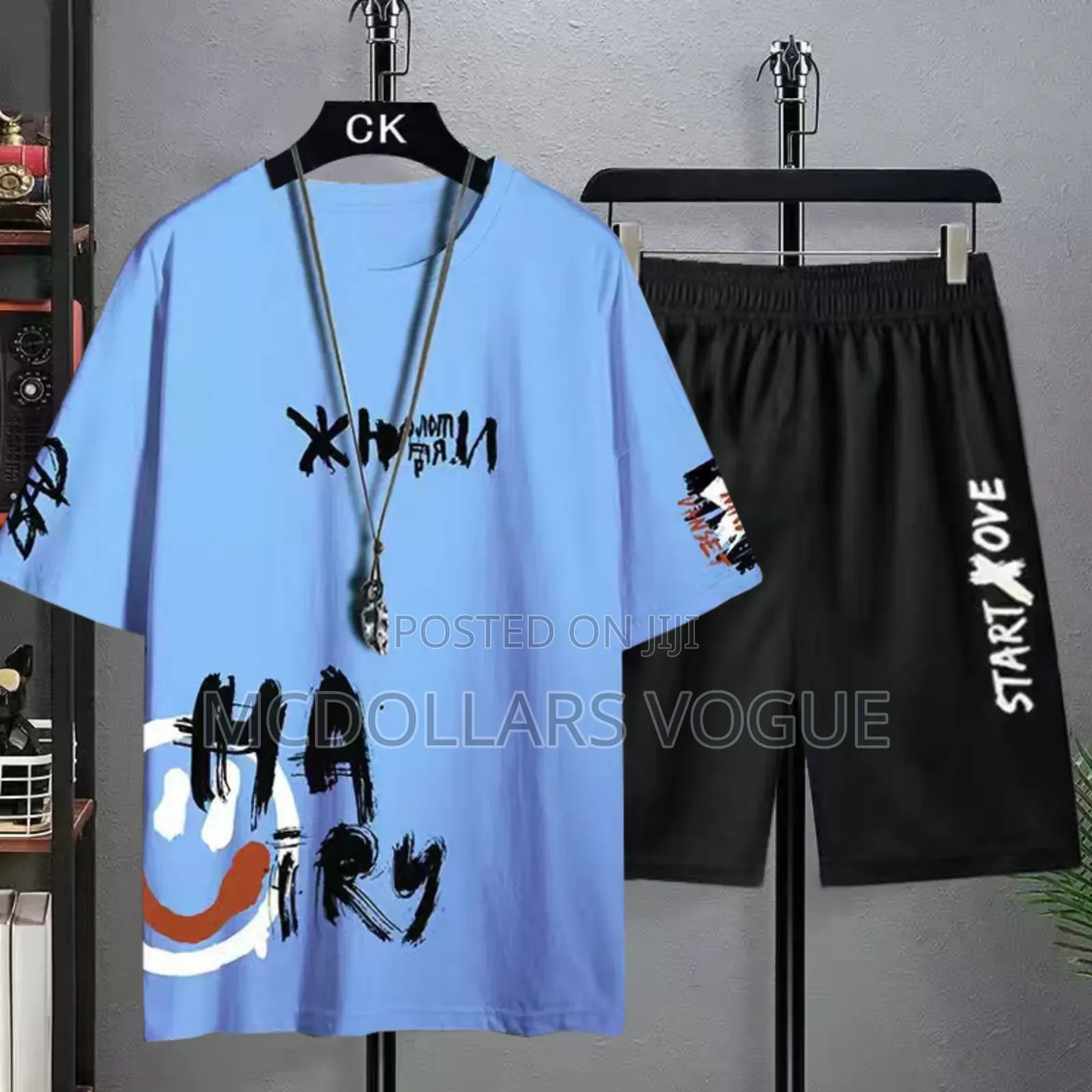 Men Top N Down Shorts, Blue