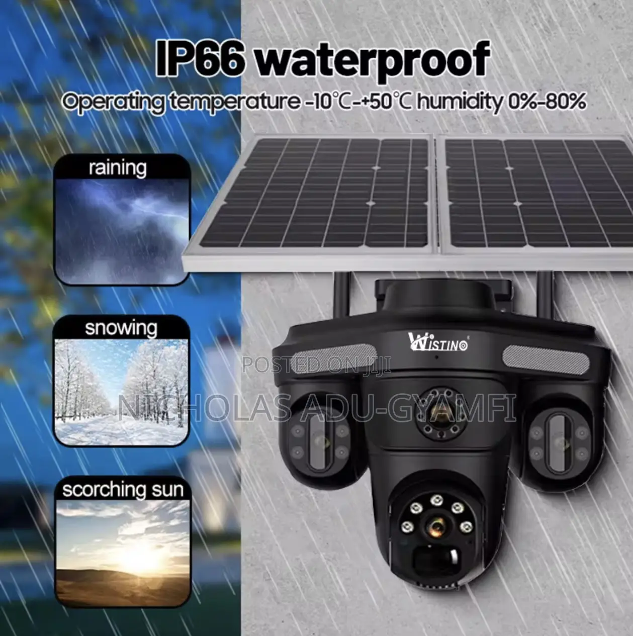 Wistino 12mp 4g Sim Card Outdoor Solar Security Camera.