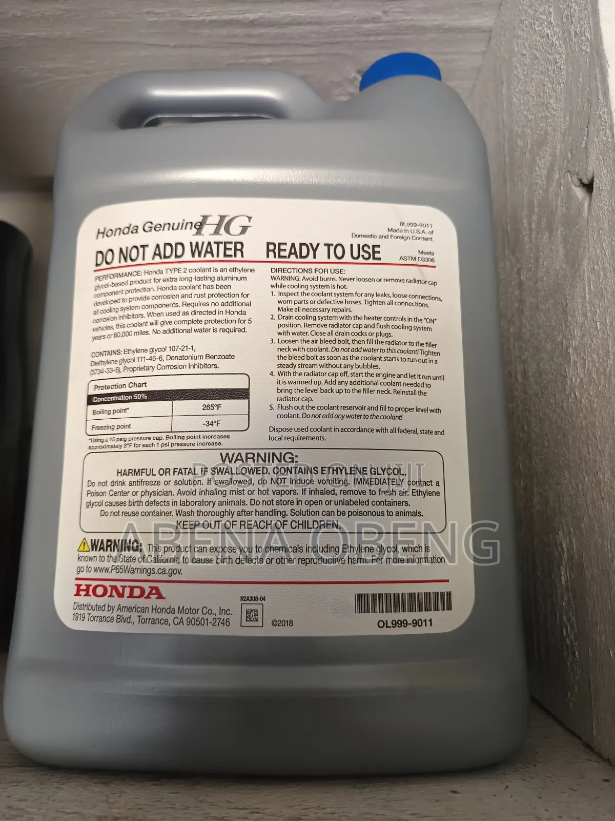Honda Type 2 Coolant Original