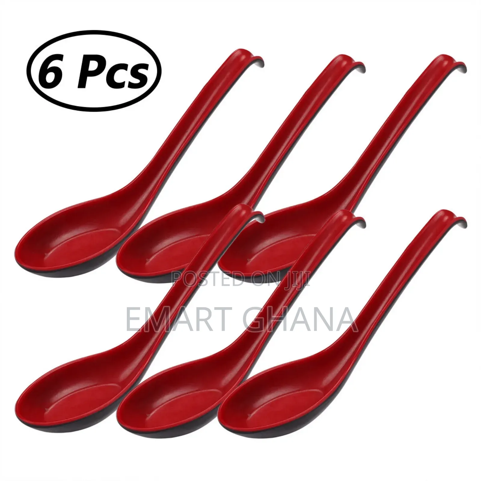 6pcs Plastic Chinese Won Ton Soup Spoons For Homes Restaurants