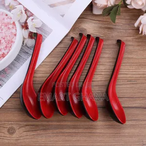 6pcs Plastic Chinese Won Ton Soup Spoons For Homes Restaurants