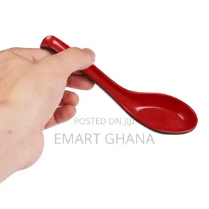 6pcs Plastic Chinese Won Ton Soup Spoons For Homes Restaurants