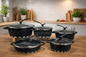 Cookware Set, 10 Pcs, Cast Granite, Non-stick Coating, 3.5 Mm Thick