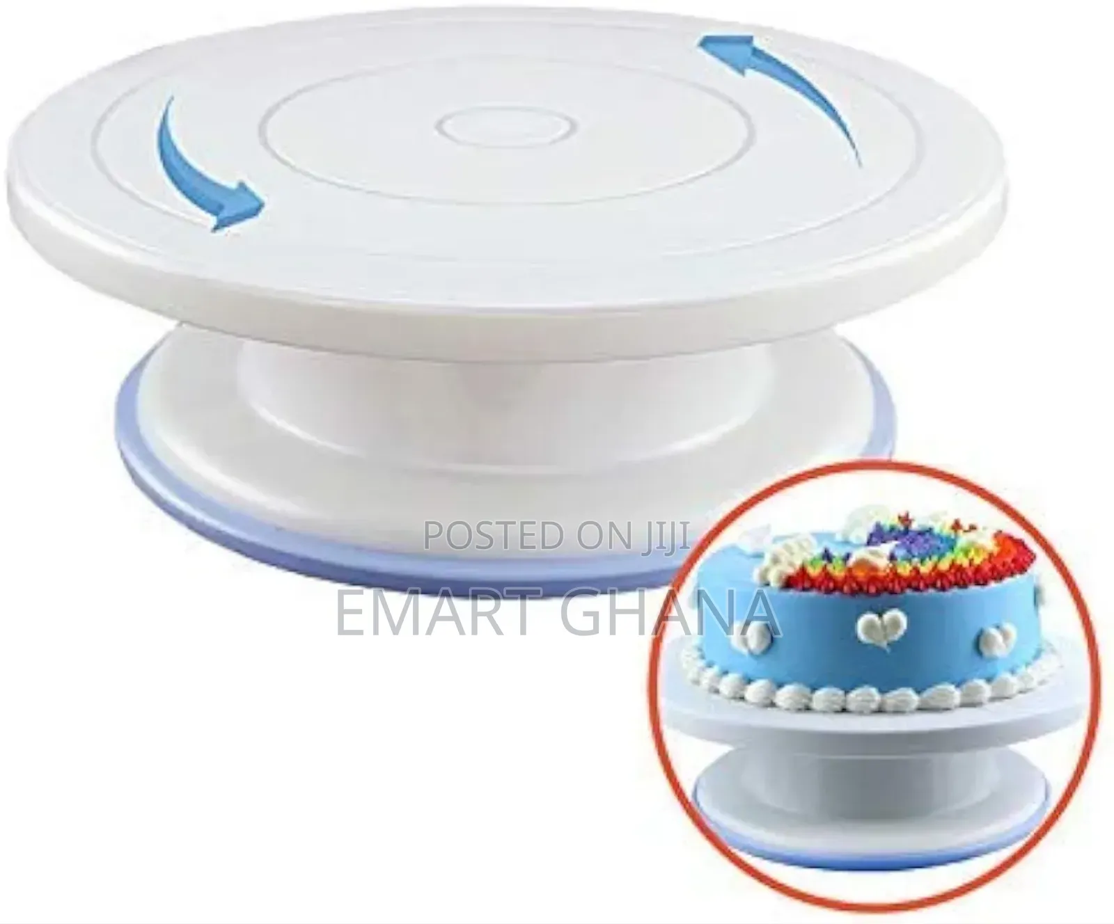 Plastic Cake Server 28 Cm, 360° Degree Rotating Revolving Cake Turn