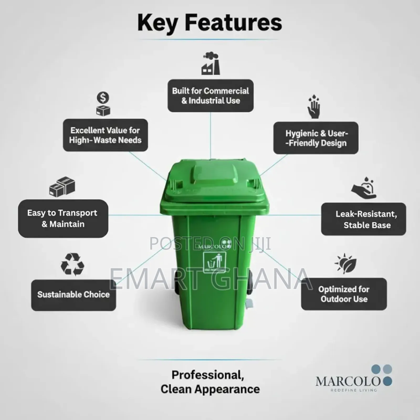 Wheelie Bin With Pedal | Durable, Easy-to-use Waste Bin With Wheels