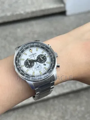 Citizen Eco-drive Watch Ca4500-91a Chronograph Silver Steel Strap.