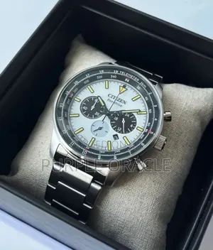 Citizen Eco-drive Watch Ca4500-91a Chronograph Silver Steel Strap.