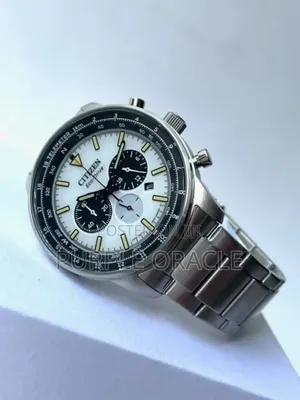 Citizen Eco-drive Watch Ca4500-91a Chronograph Silver Steel Strap.