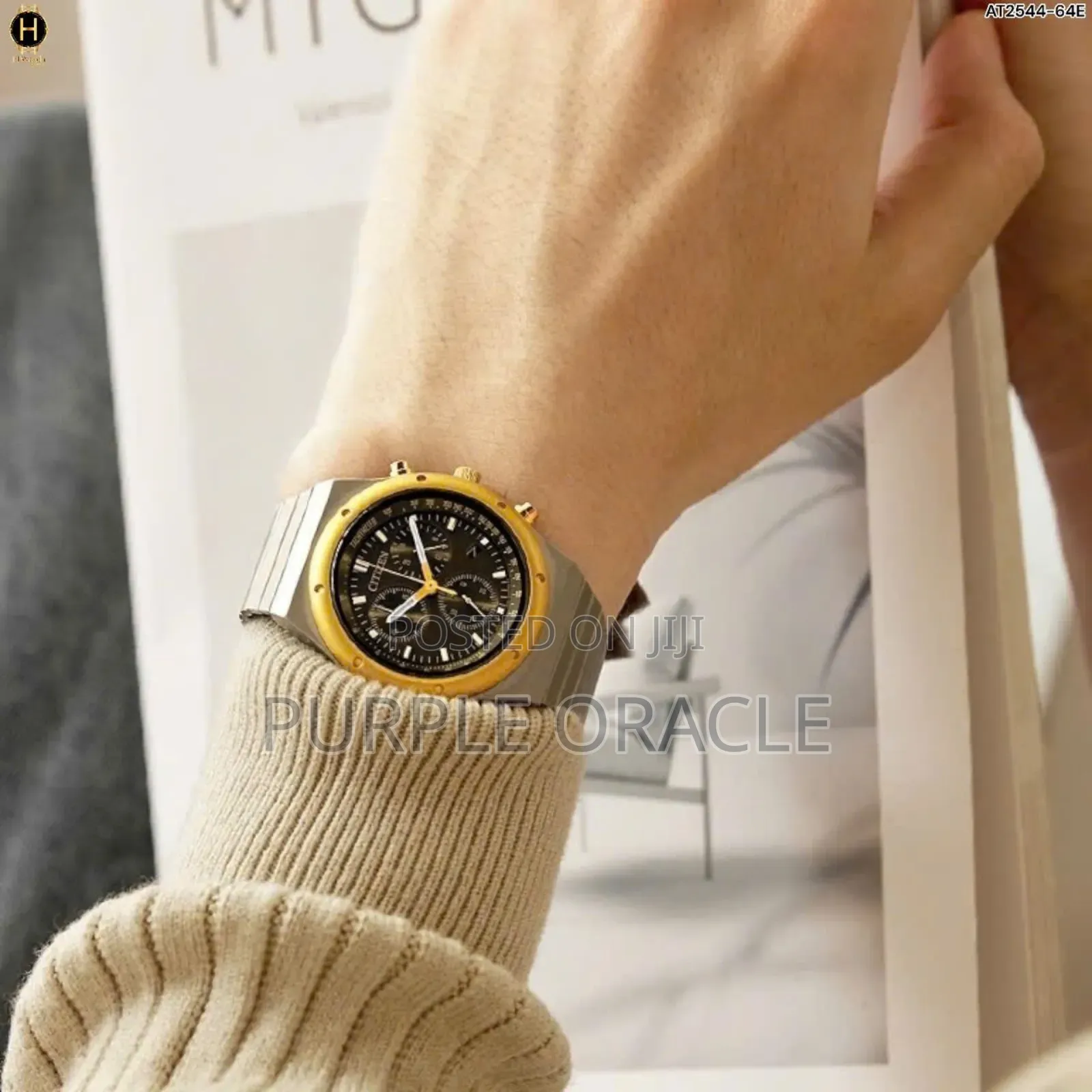 Citizen At2544-64e Quartz Eco-drive Chronograph Tachymeter.