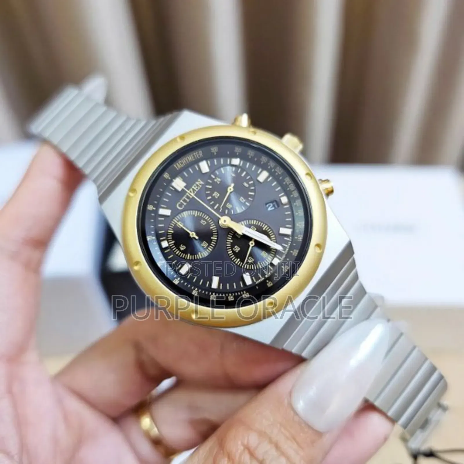 Citizen At2544-64e Quartz Eco-drive Chronograph Tachymeter.