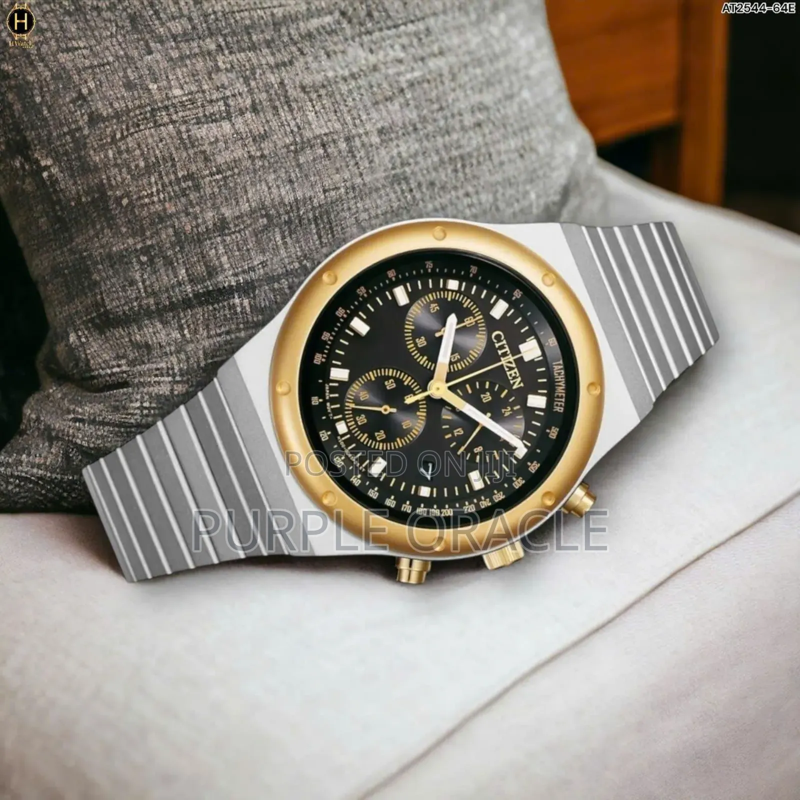 Citizen At2544-64e Quartz Eco-drive Chronograph Tachymeter.