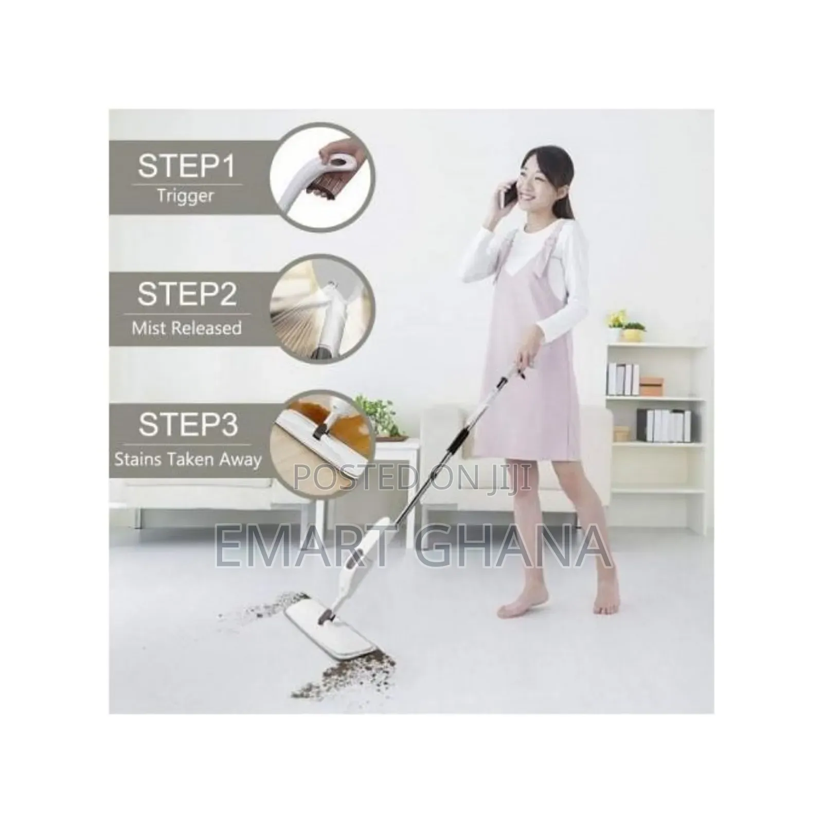 Aurora Water Spray Mop With Washable Microfiber And Flexible 360°