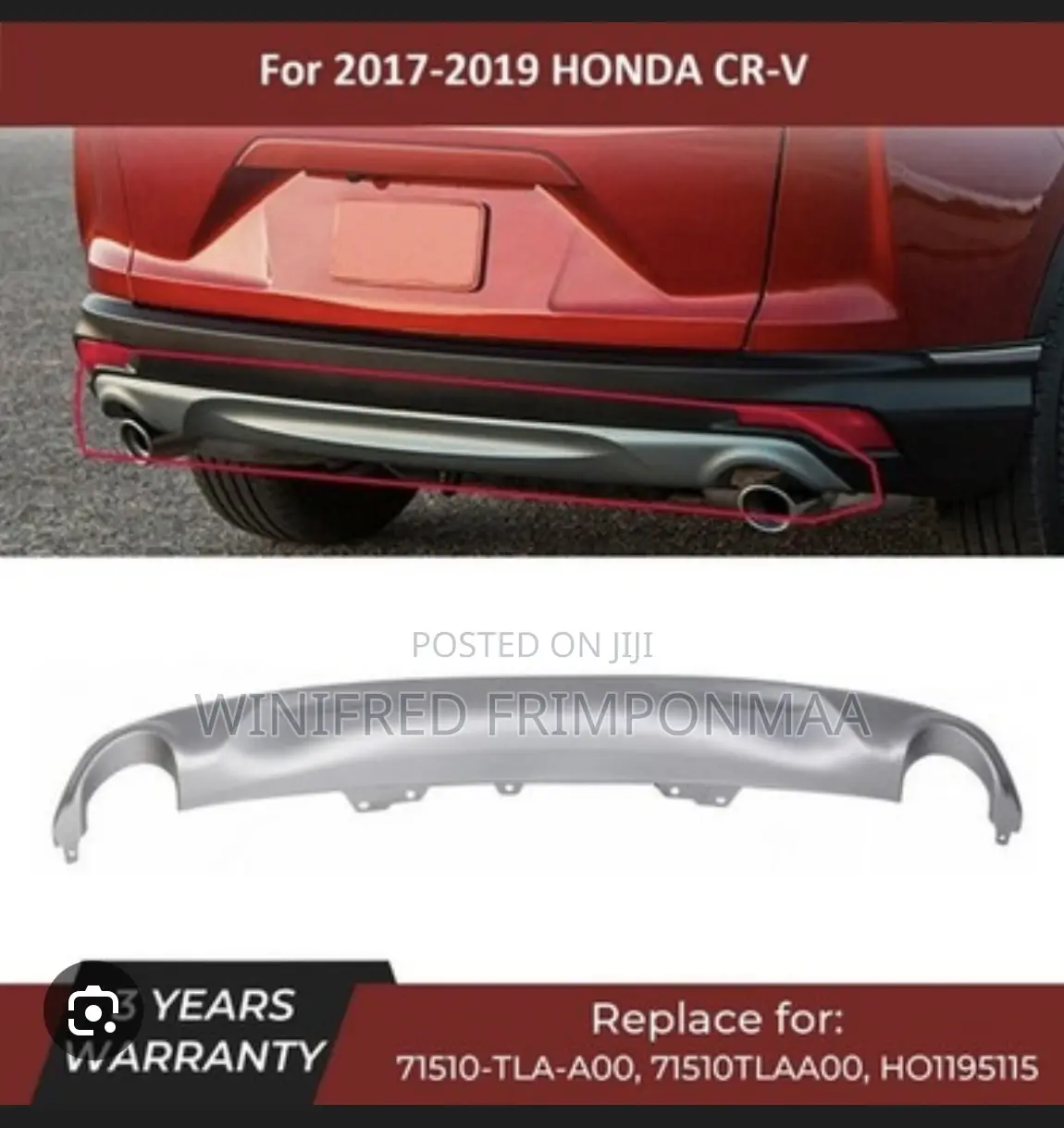 Honda Crv 2018 Back Down Bumper