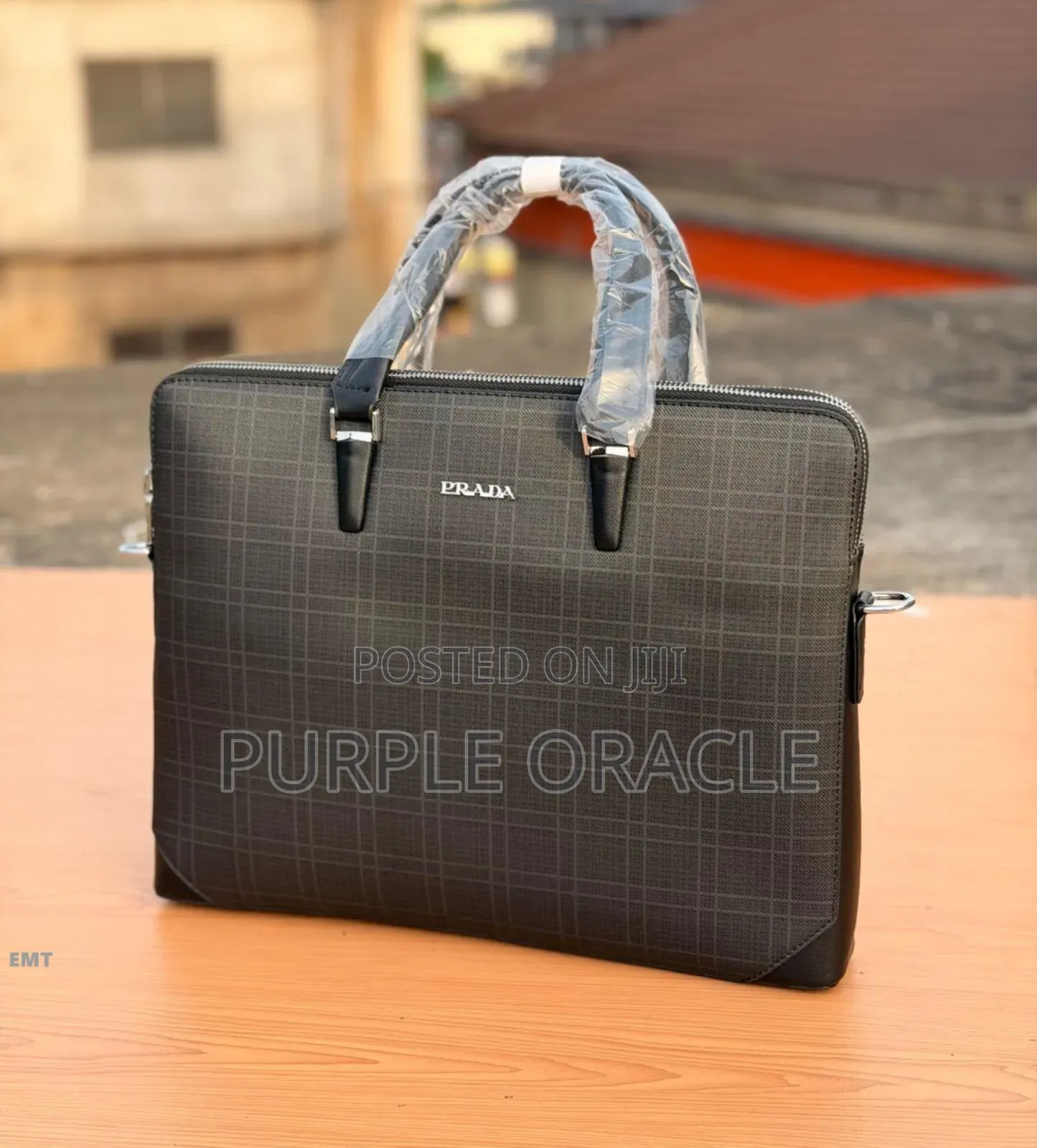 Prada Leather Laptop Bag.