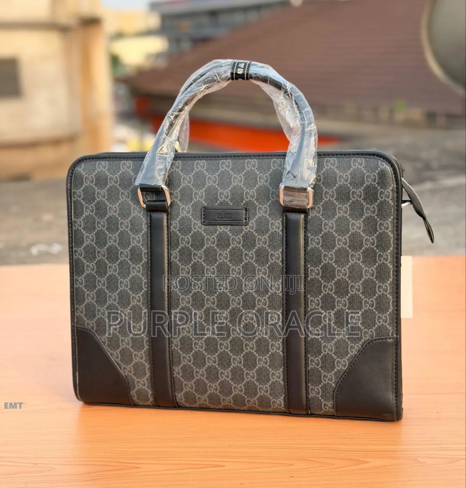Gucci Black/Grey Briefcase.