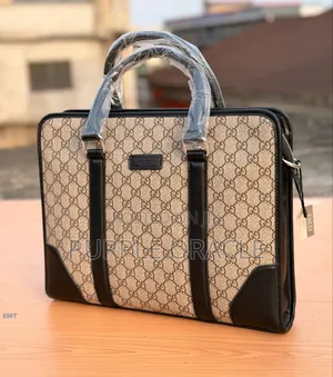 Gucci Black/Grey Briefcase.