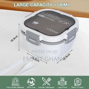 1700ml Bento Lunch Box With Divider And Sauce Container, Lunch Box,