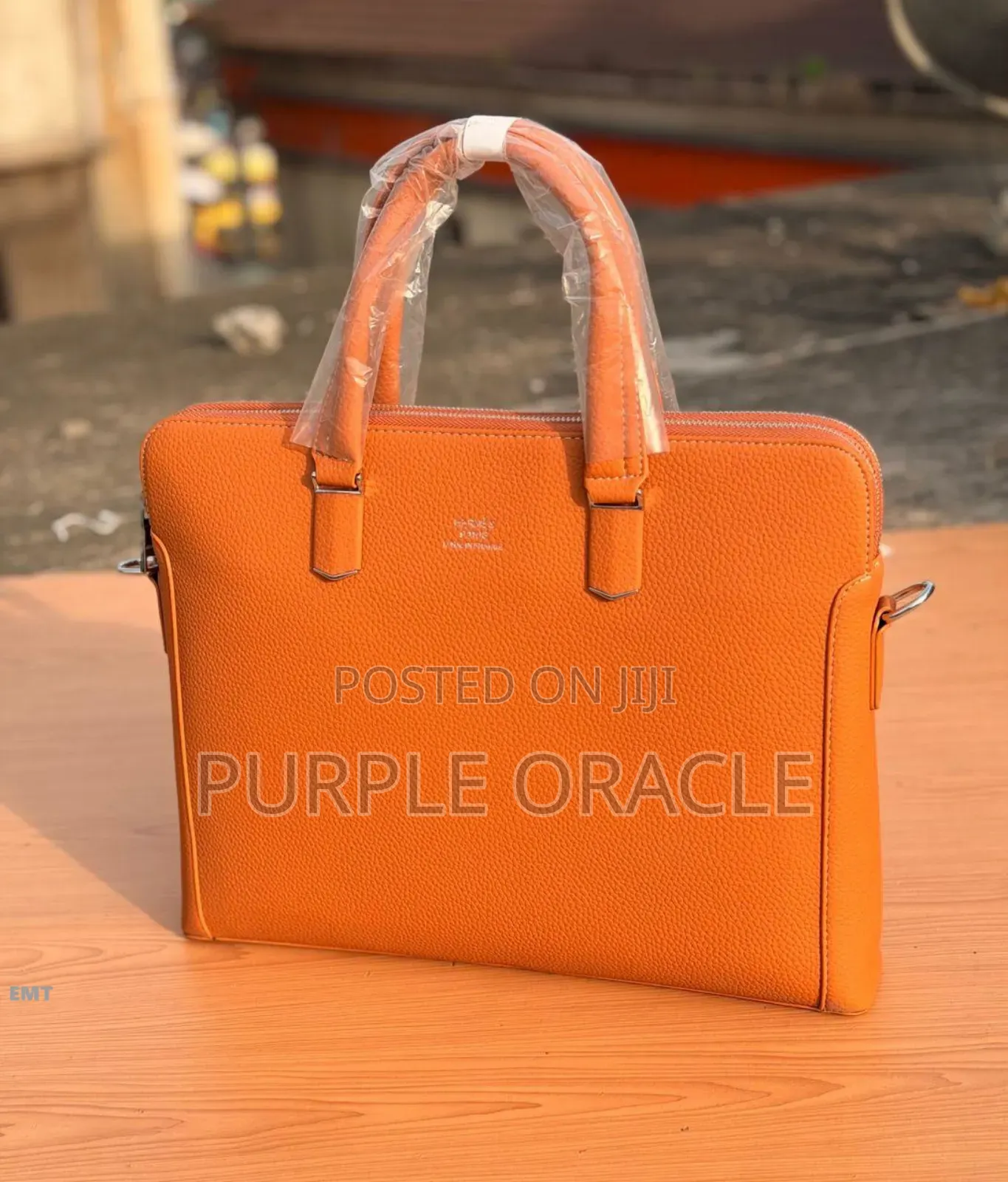 Orange Leather Briefcase