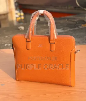 Orange Leather Briefcase