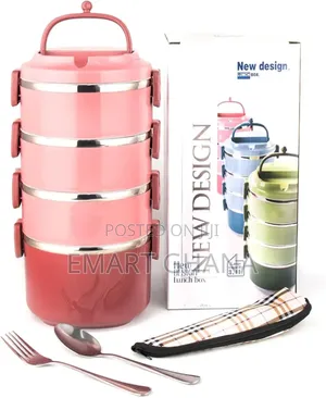 Stainless Steel Lunch Box, 2950ml 4-layer With Spoon And Fork