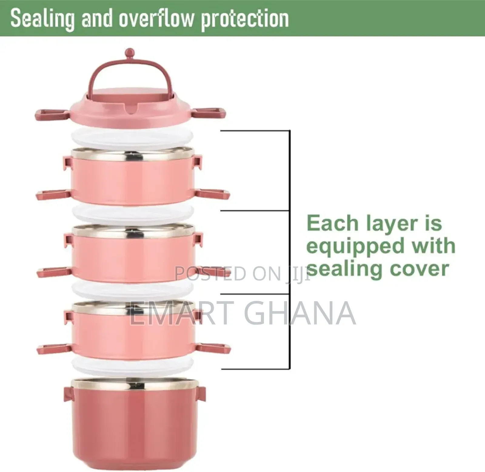 Stainless Steel Lunch Box, 2950ml 4-layer With Spoon And Fork