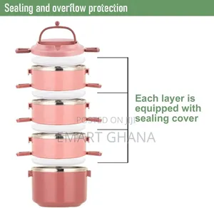 Stainless Steel Lunch Box, 2950ml 4-layer With Spoon And Fork
