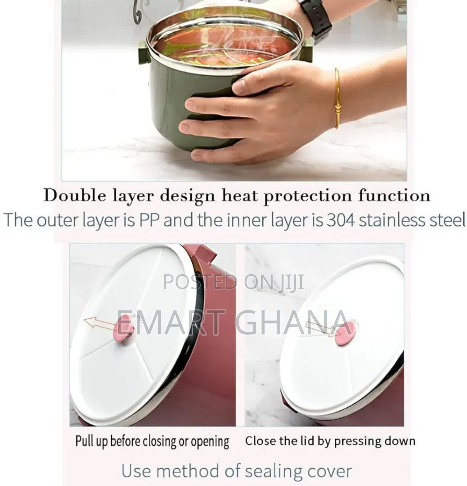 Stainless Steel Lunch Box, 2950ml 4-layer With Spoon And Fork