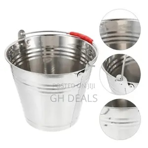36cm Stainless Steel Bucket - Silver