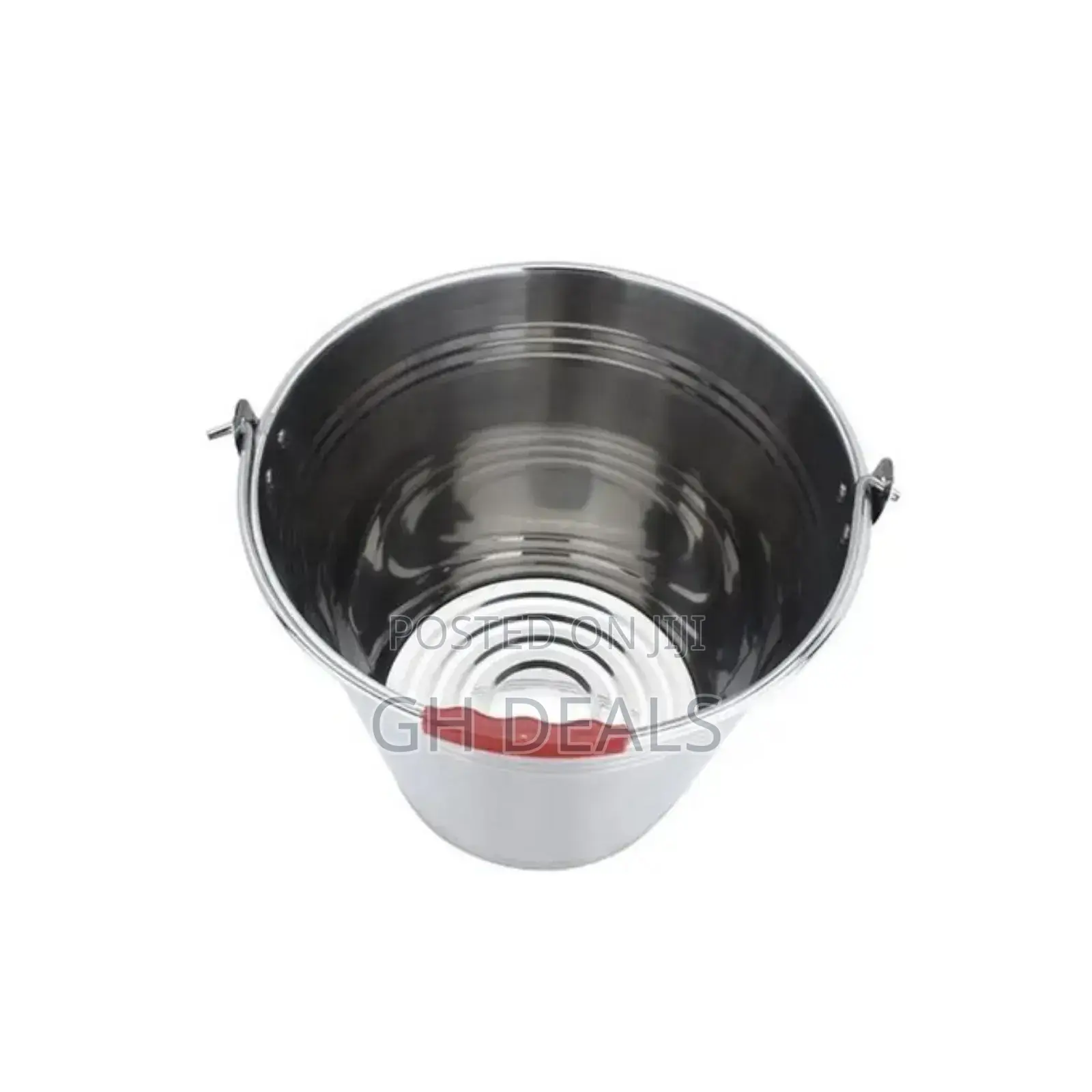 36cm Stainless Steel Bucket - Silver