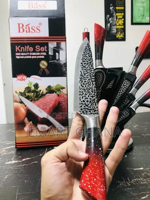 Bass Kitchen Knife Set 8 Pieces With Rotating And Folding Stand