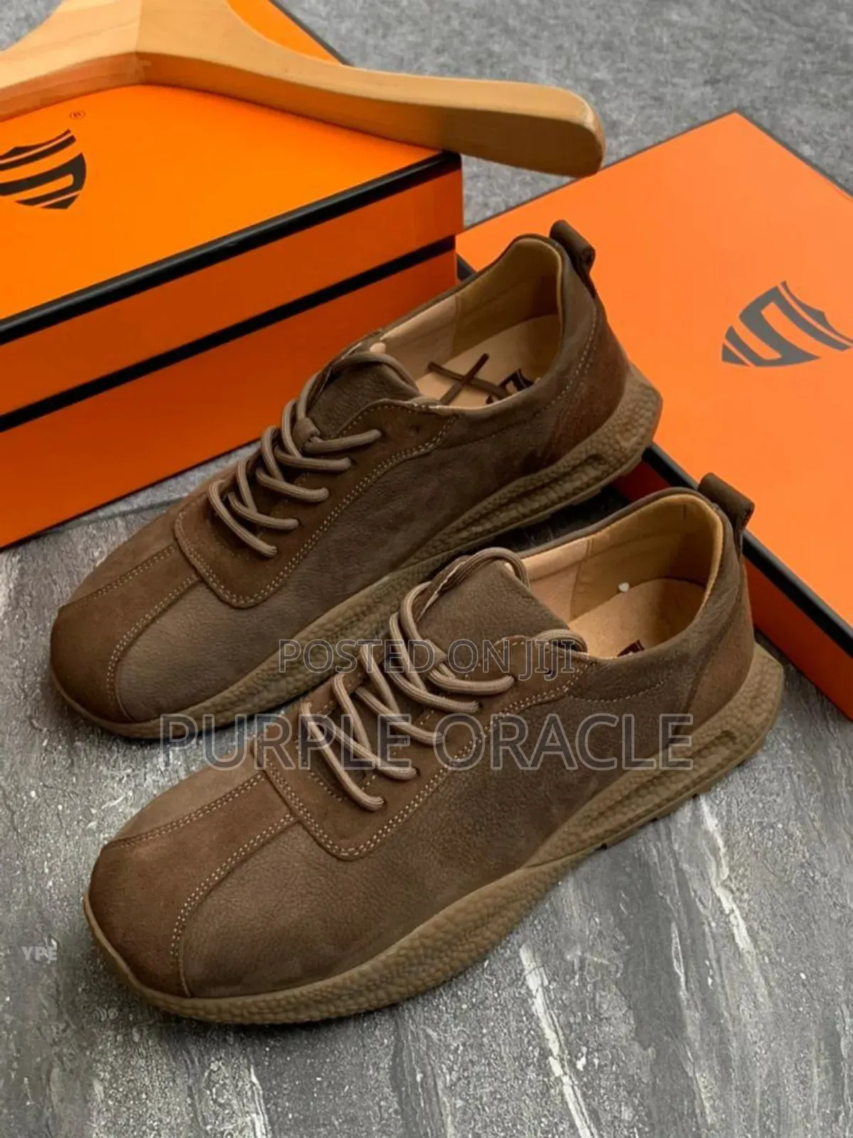 Men's Brown Suede Lace Up Sneakers