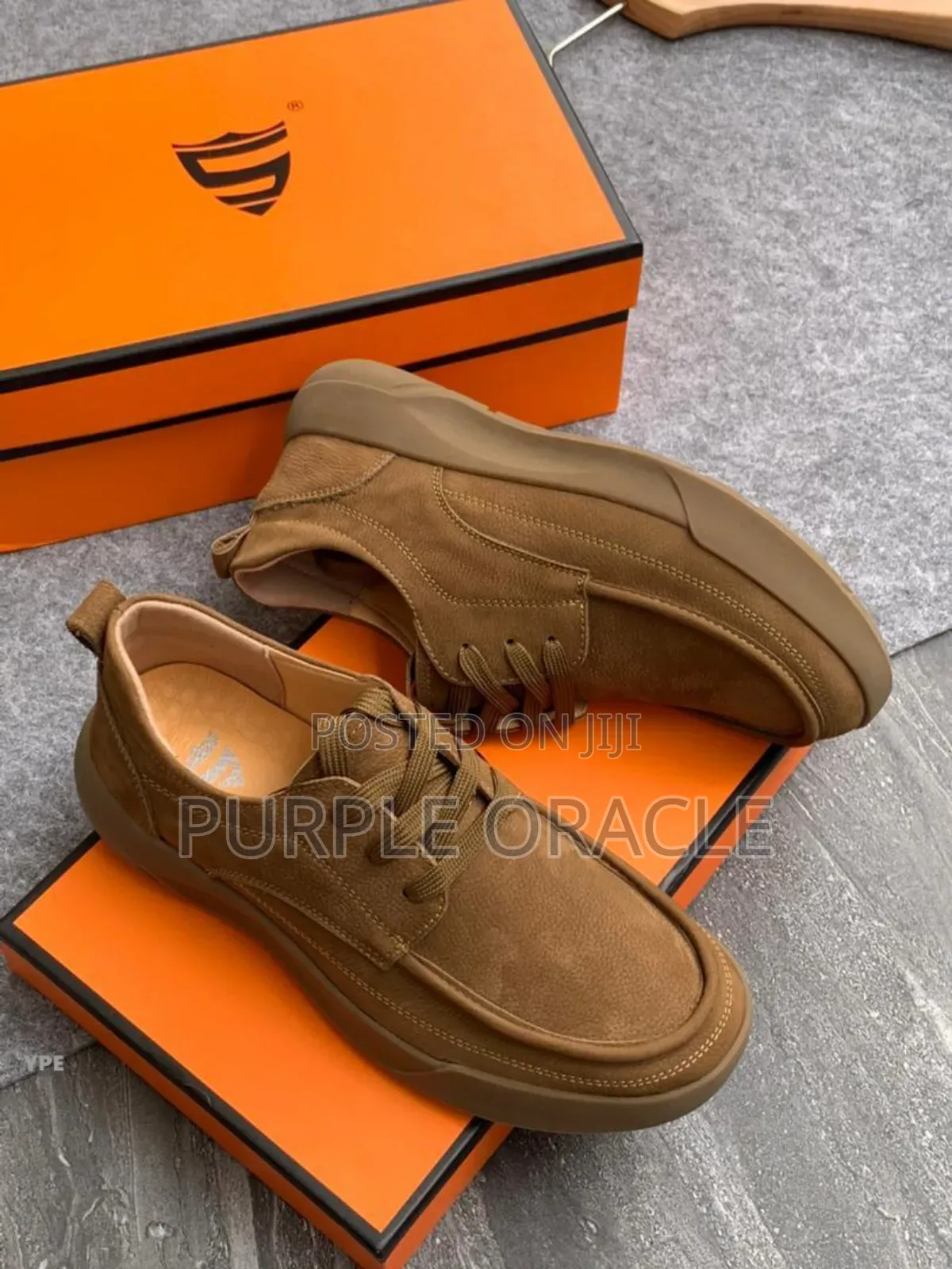 Brown Suede Designer-style Casual Leather Sneakers For Men
