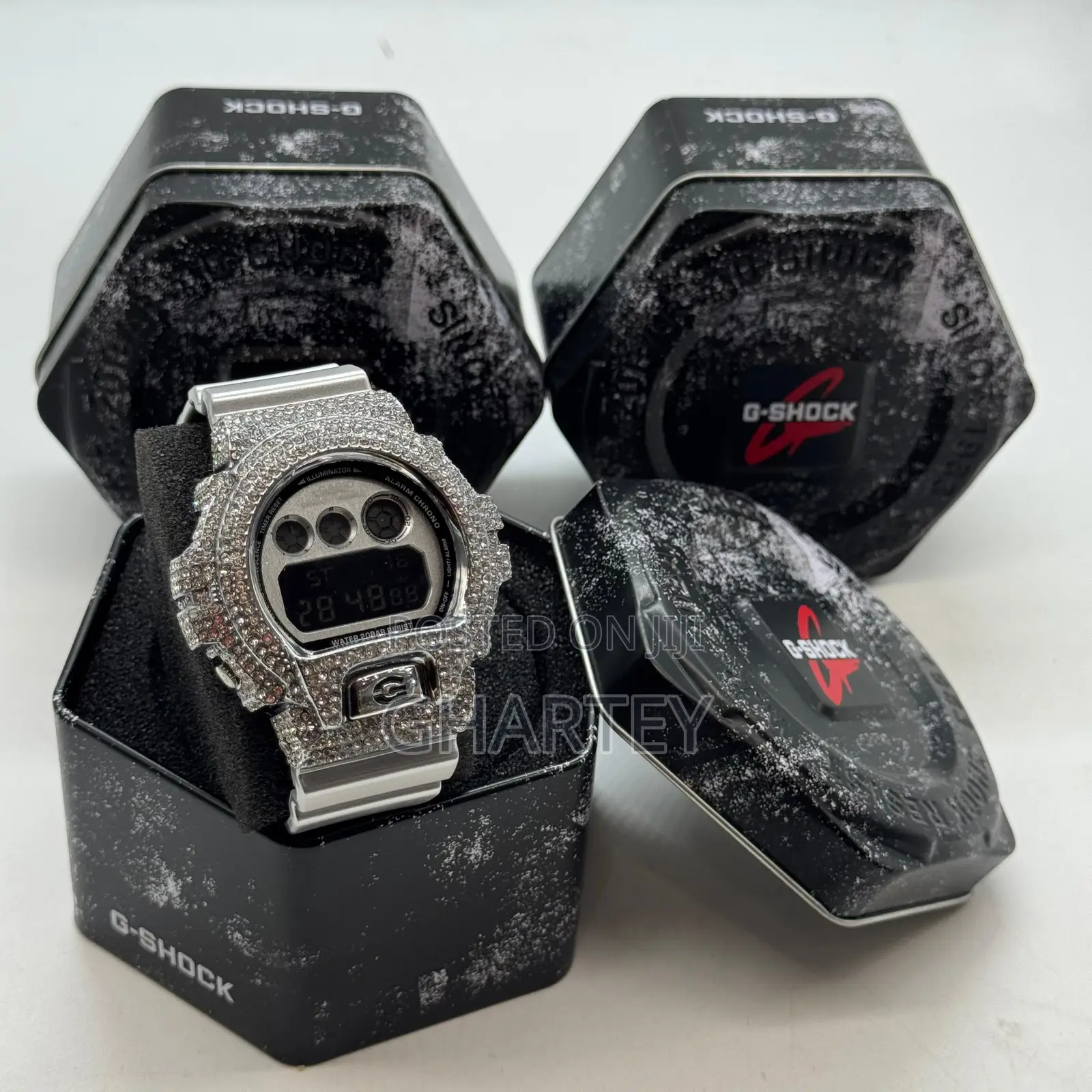 Gshock Digital Led Display Iced Bezel Luxury Sports Men’S Watch